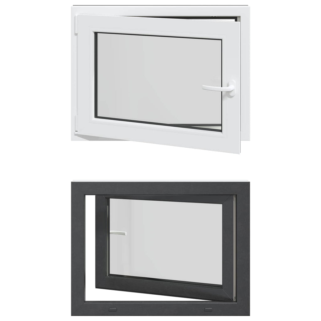 vidaXL Okno piwniczne RISOR 80 x 70 cm PVC i szkło antracytowy