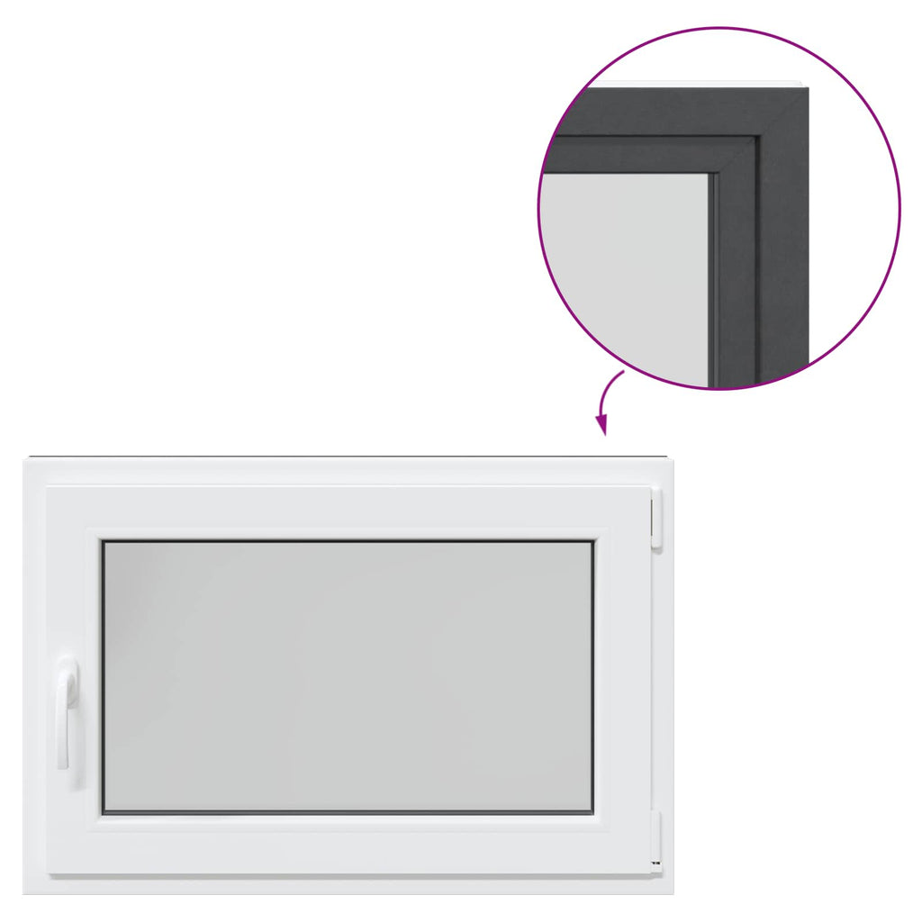 vidaXL Okno piwniczne RISOR 80 x 70 cm PVC i szkło antracytowy