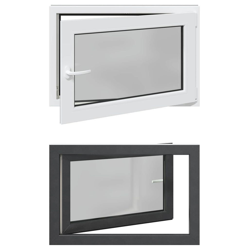 vidaXL Okno piwniczne RISOR 80 x 70 cm PVC i szkło antracytowy