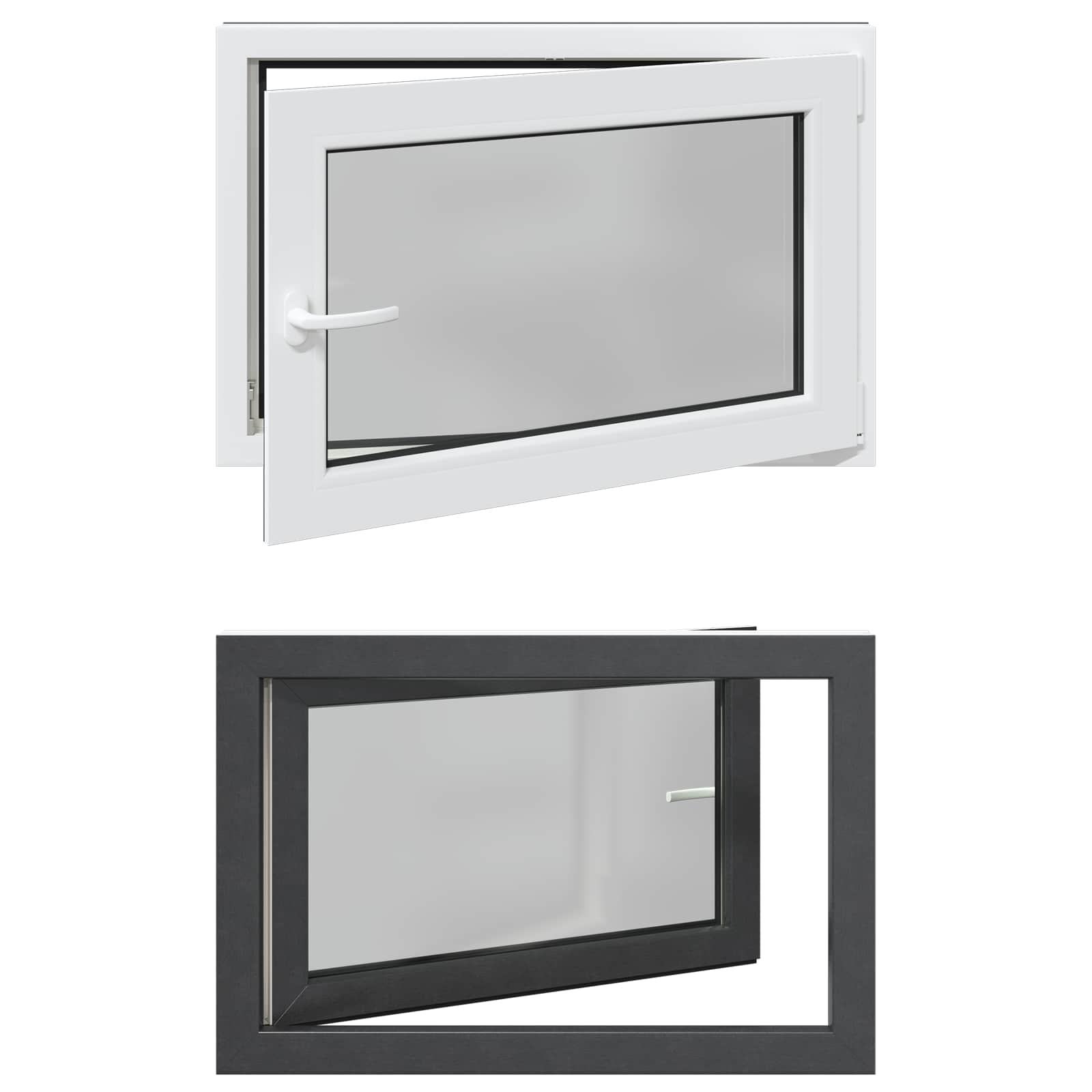 vidaXL Okno piwniczne RISOR 80 x 70 cm PVC i szkło antracytowy