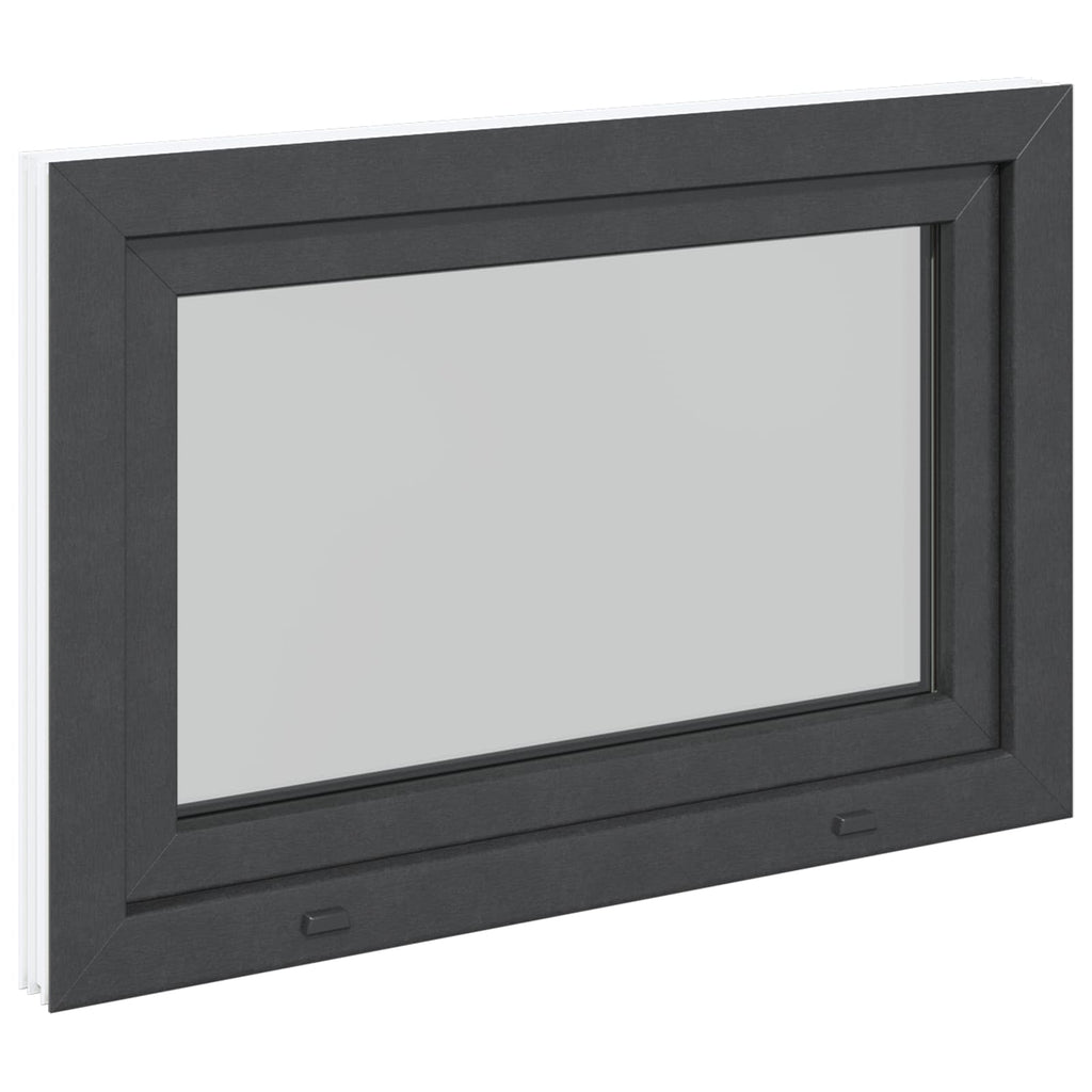vidaXL Okno piwniczne RISOR 80 x 70 cm PVC i szkło antracytowy