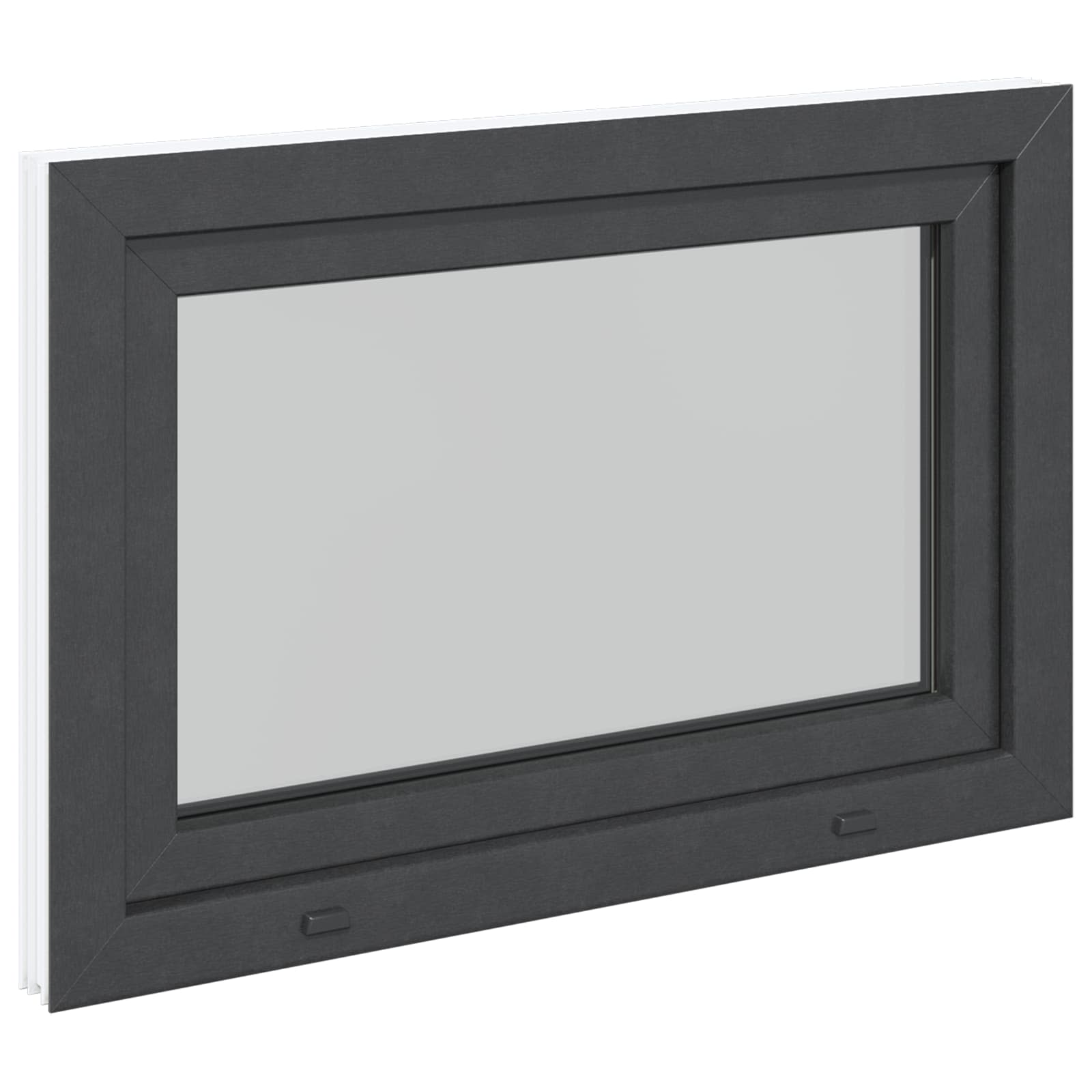 vidaXL Okno piwniczne RISOR 80 x 70 cm PVC i szkło antracytowy