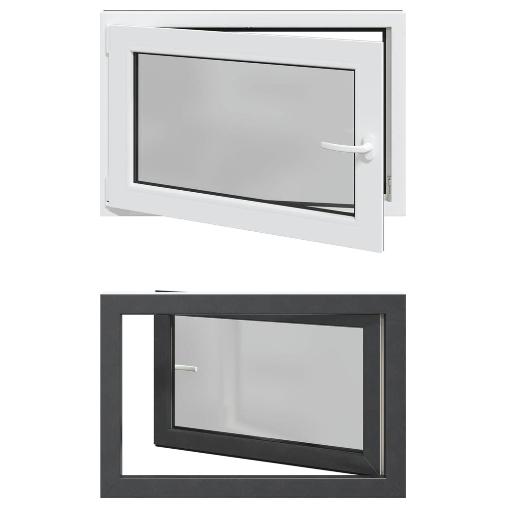 vidaXL Okno piwniczne RISOR 90 x 60 cm PVC i szkło antracytowy