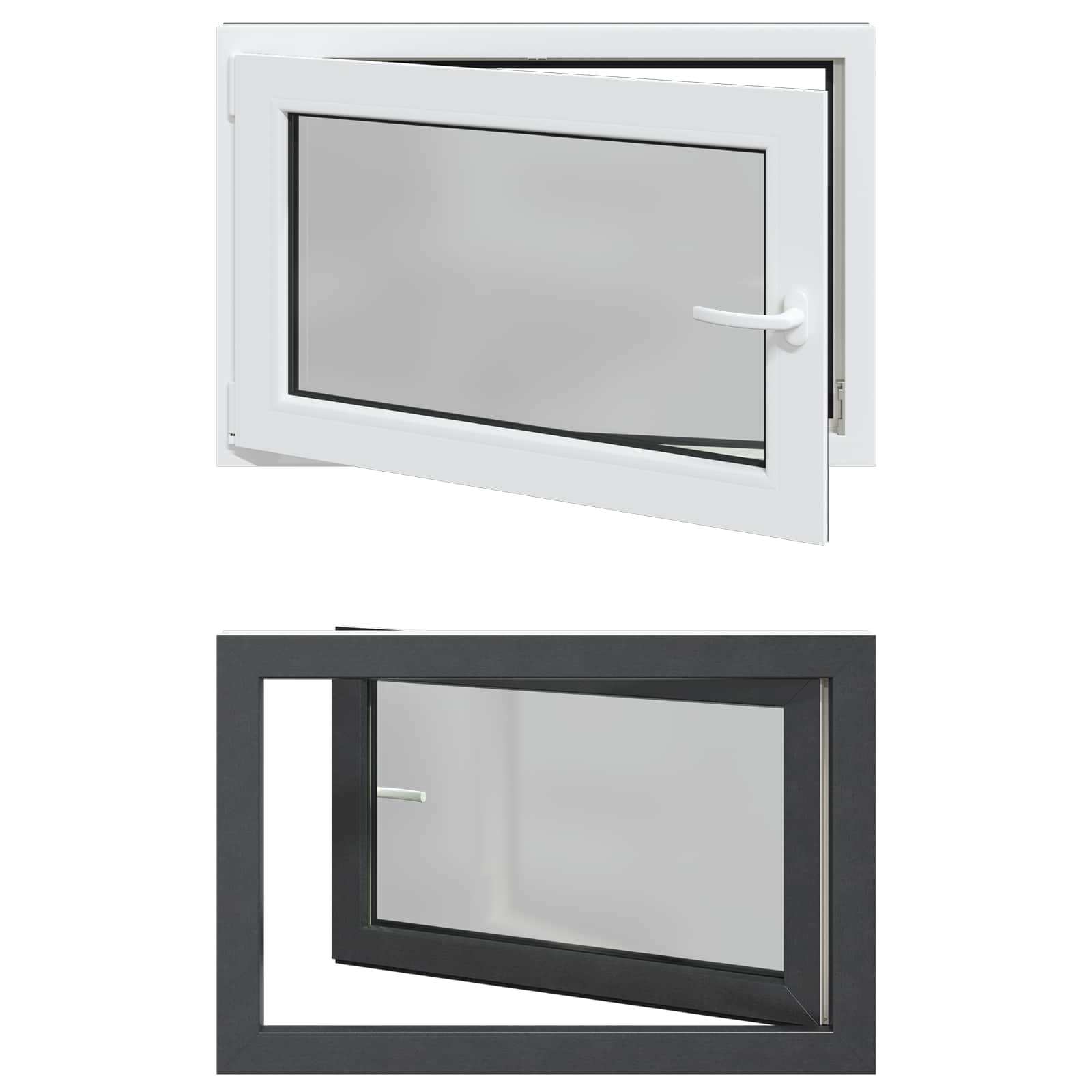 vidaXL Okno piwniczne RISOR 90 x 60 cm PVC i szkło antracytowy
