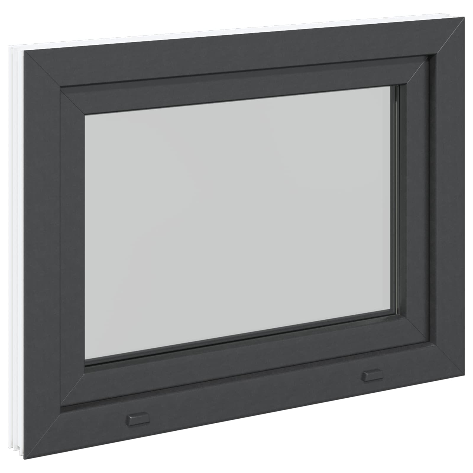 vidaXL Okno piwniczne RISOR 90 x 60 cm PVC i szkło antracytowy