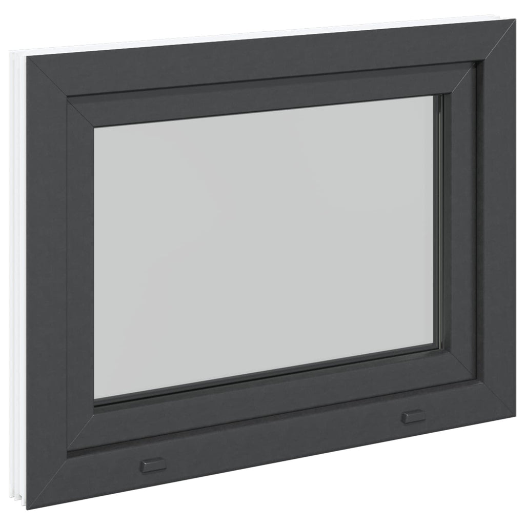 vidaXL Okno piwniczne RISOR 90 x 70 cm PVC i szkło antracytowy