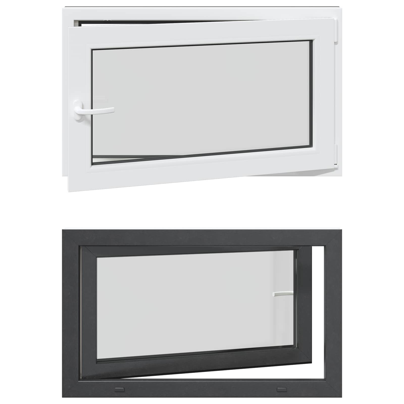 vidaXL Okno piwniczne RISOR 100 x 50 cm PVC i szkło antracytowy