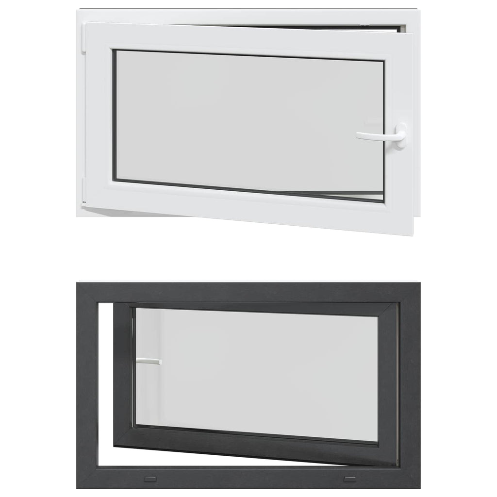vidaXL Okno piwniczne RISOR 100 x 60 cm PVC i szkło antracytowy