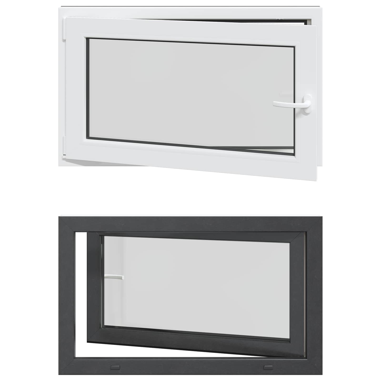 vidaXL Okno piwniczne RISOR 100 x 60 cm PVC i szkło antracytowy