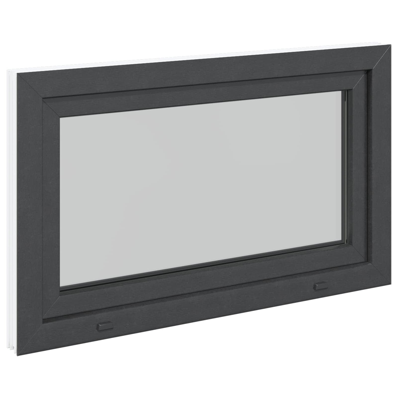 vidaXL Okno piwniczne RISOR 100 x 60 cm PVC i szkło antracytowy