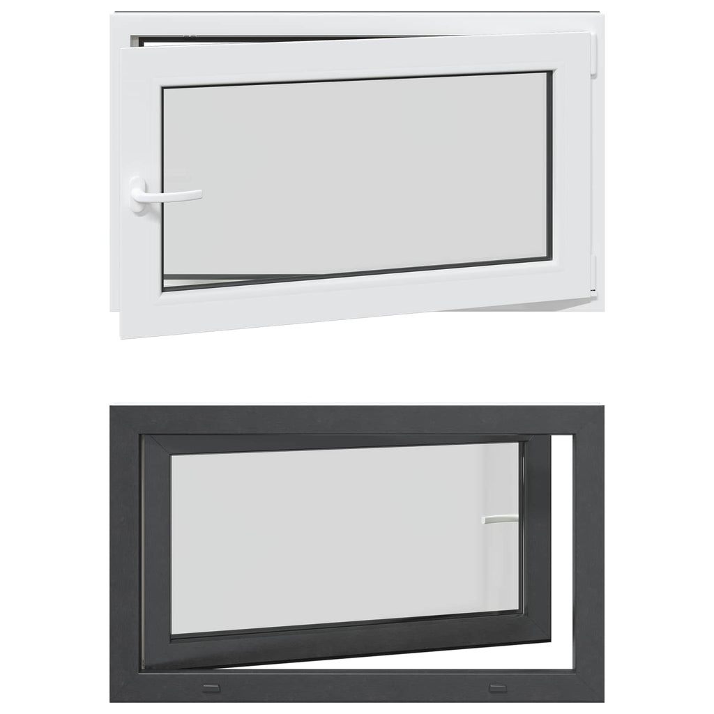 vidaXL Okno piwniczne RISOR 100 x 70 cm PVC i szkło antracytowy