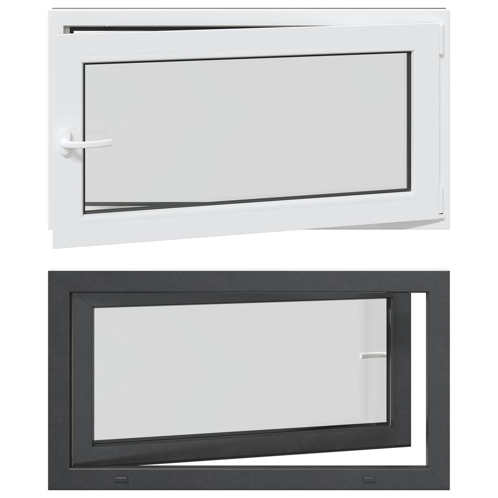 vidaXL Okno piwniczne RISOR 110 x 50 cm PVC i szkło antracytowy