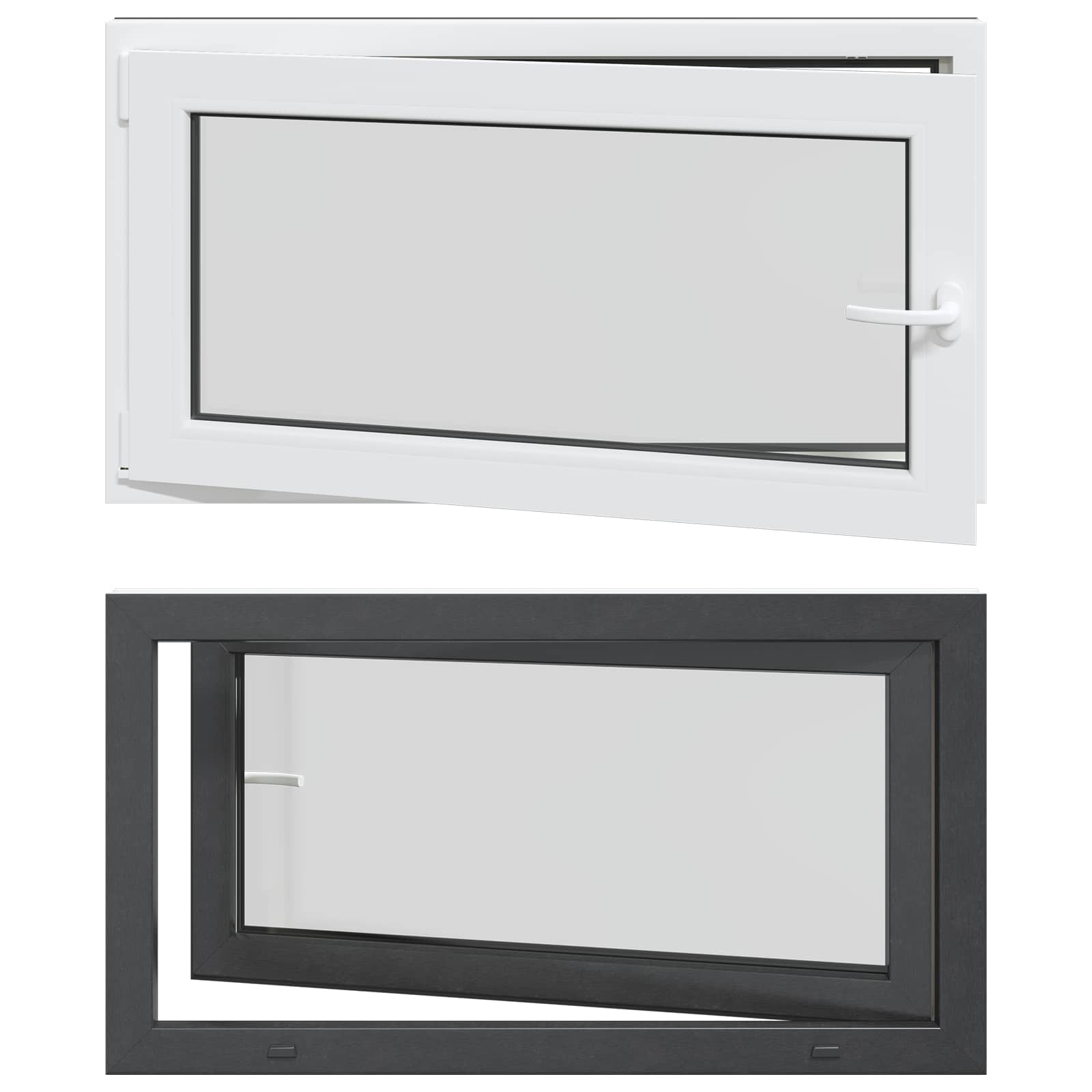 vidaXL Okno piwniczne RISOR 110 x 50 cm PVC i szkło antracytowy
