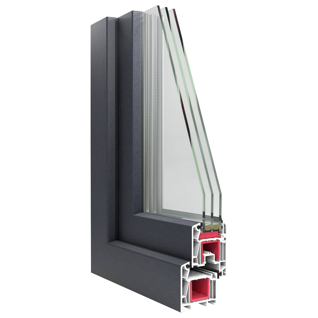 vidaXL Okno piwniczne RISOR 110 x 60 cm PVC i szkło antracytowy