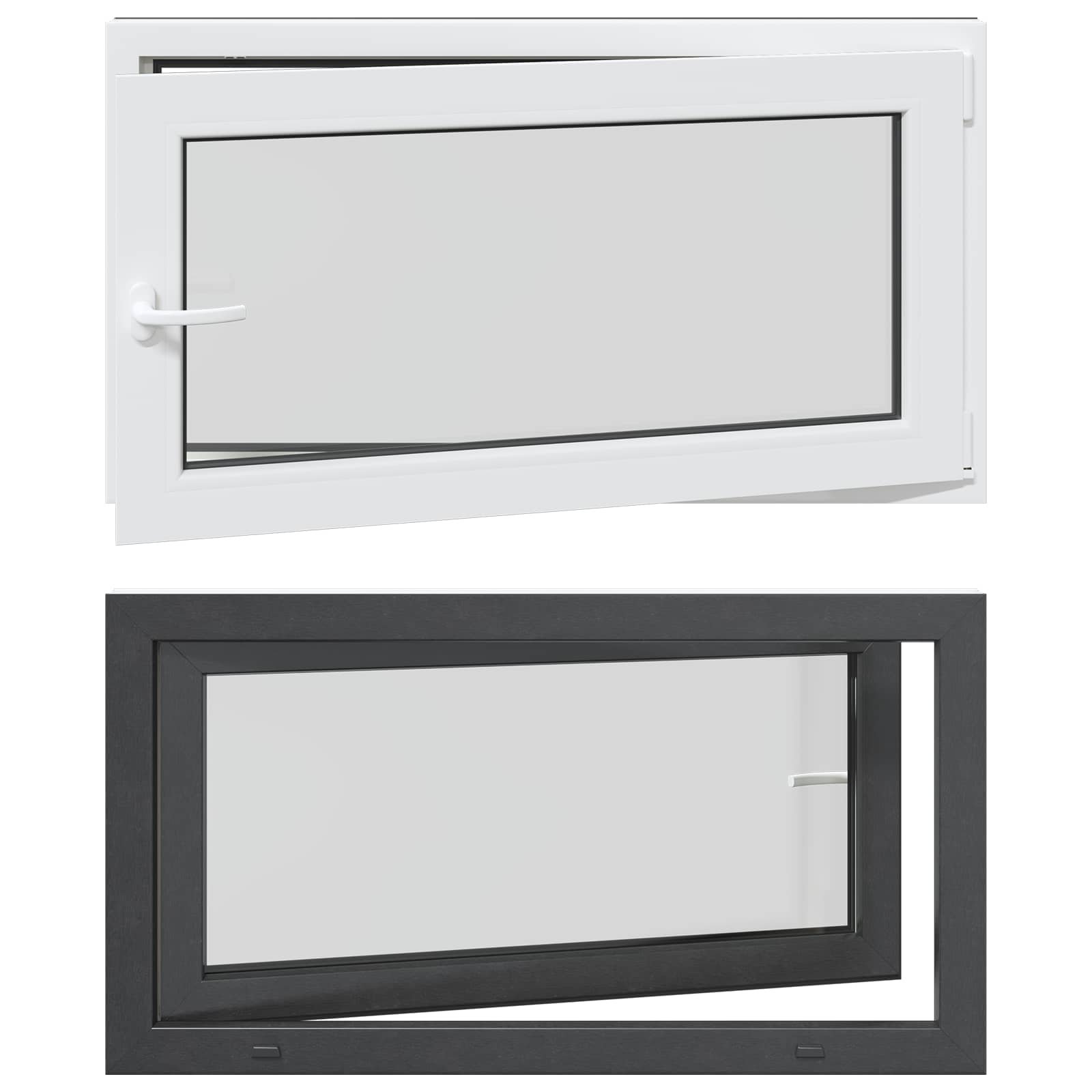 vidaXL Okno piwniczne RISOR 110 x 70 cm PVC i szkło antracytowy