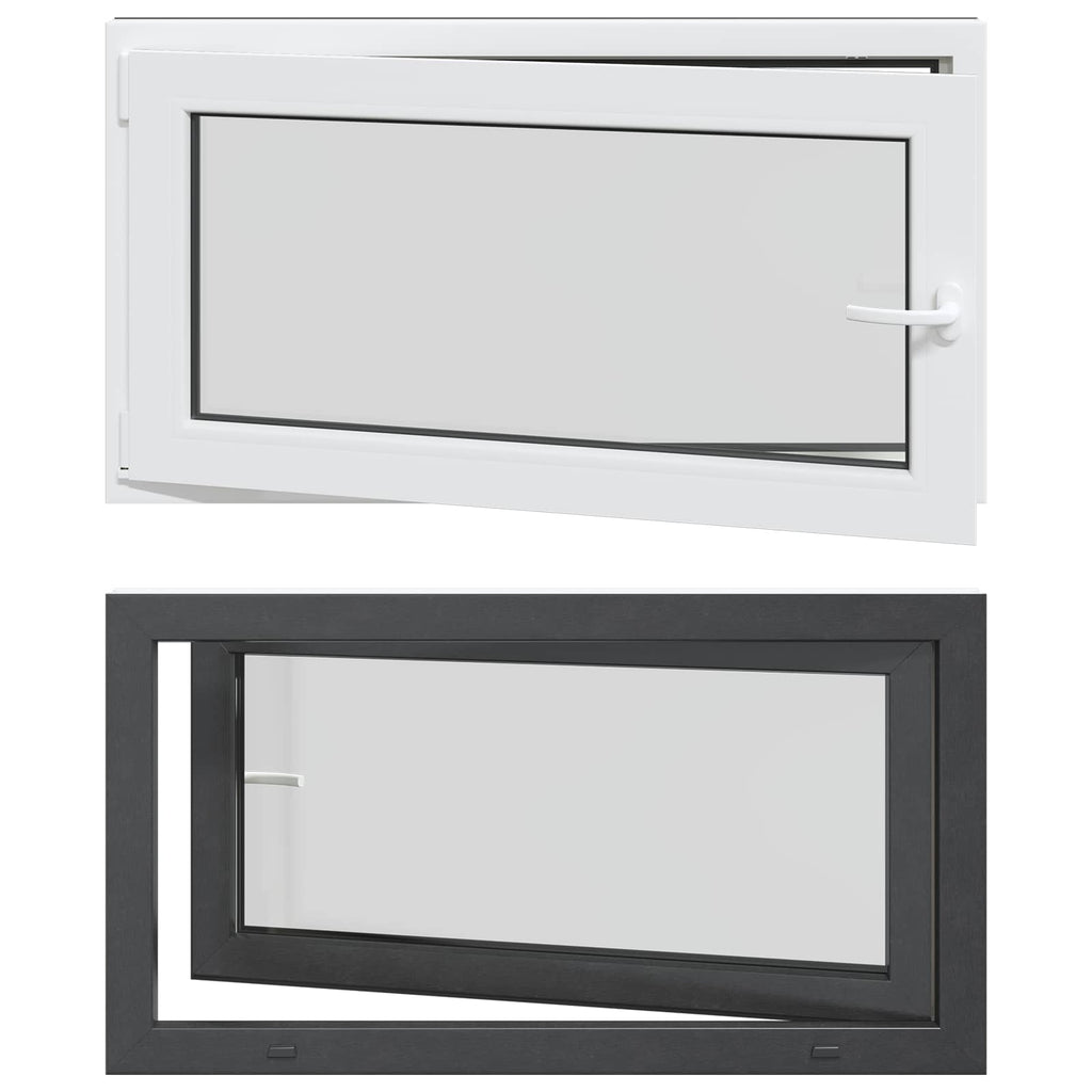 vidaXL Okno piwniczne RISOR 110 x 70 cm PVC i szkło antracytowy