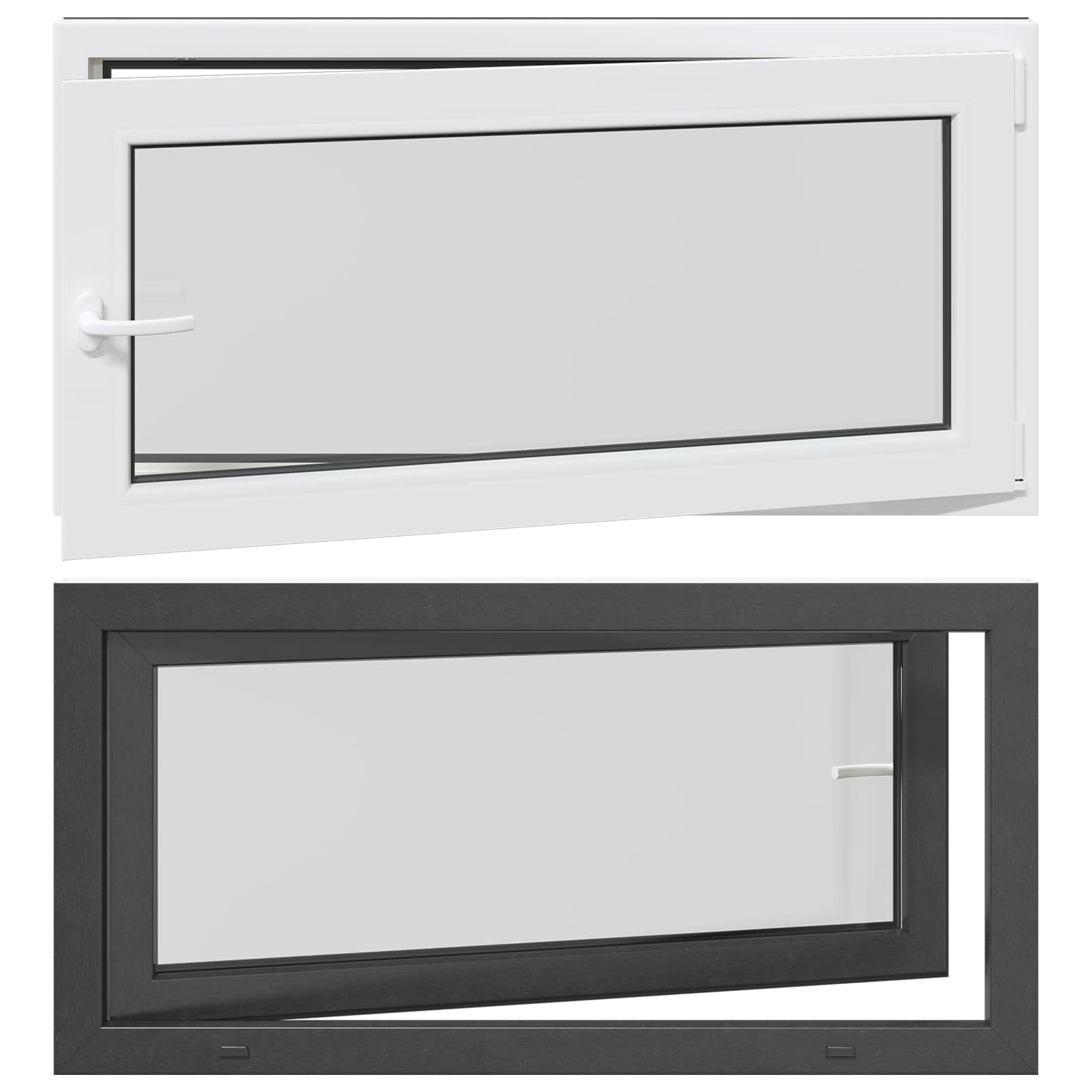 vidaXL Okno piwniczne RISOR 120 x 60 cm PVC i szkło antracytowy