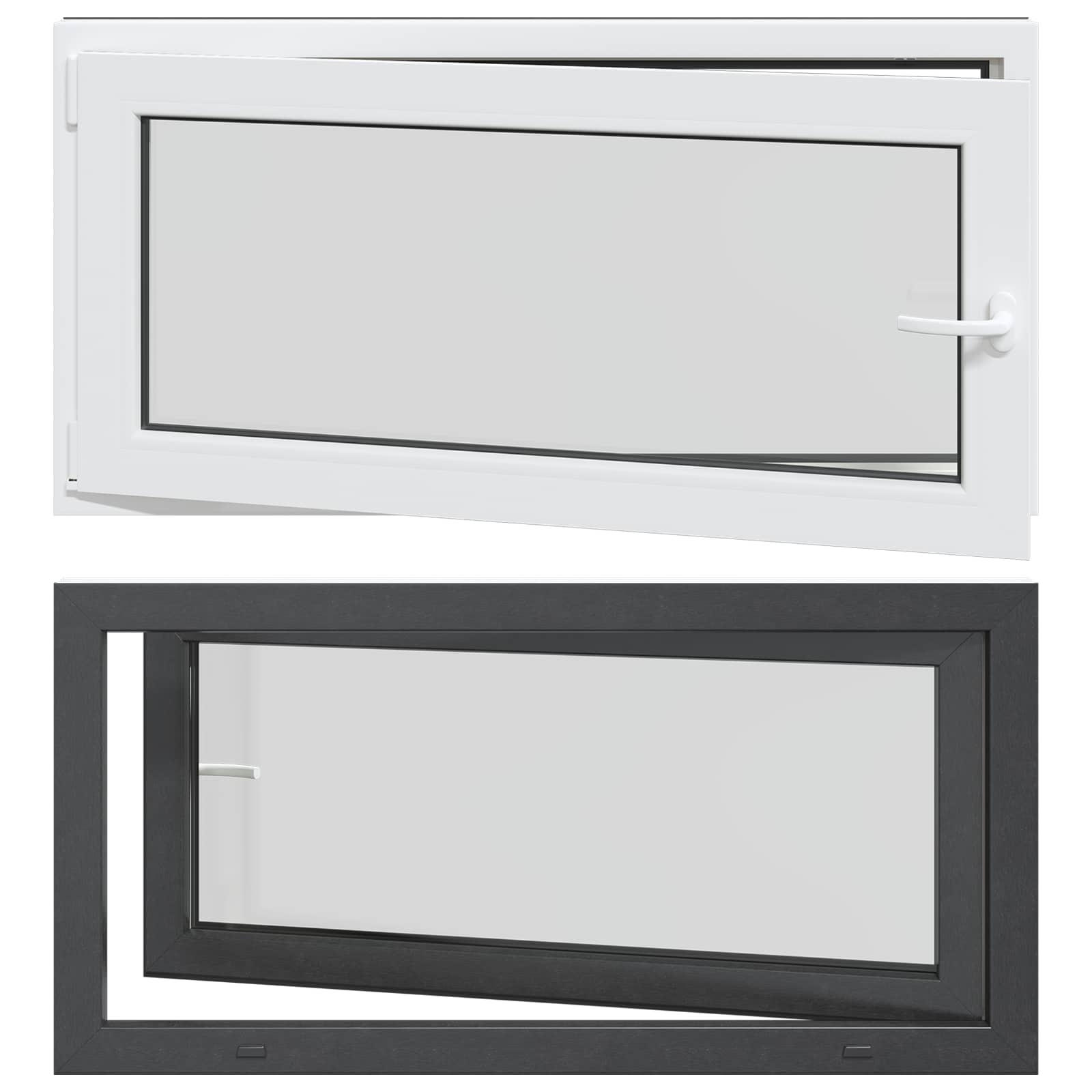 vidaXL Okno piwniczne RISOR 120 x 60 cm PVC i szkło antracytowy