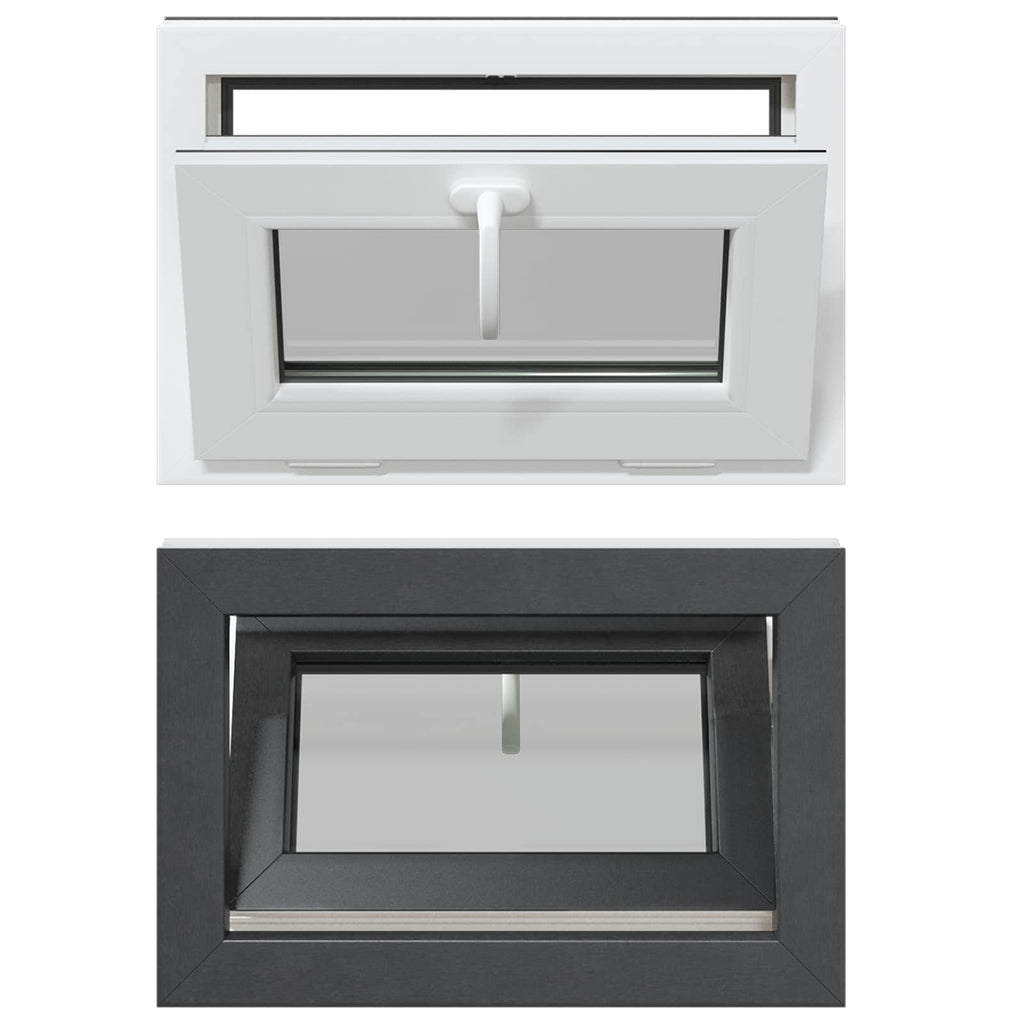 vidaXL Okno piwniczne RISOR 60 x 40 cm PVC i szkło antracytowy