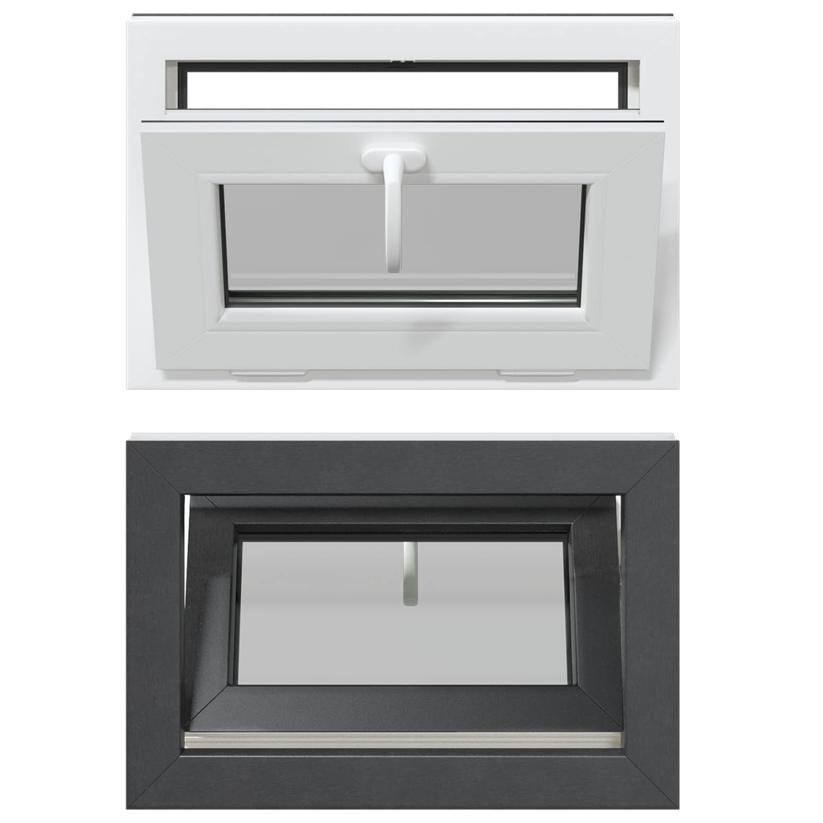 vidaXL Okno piwniczne RISOR 60 x 40 cm PVC i szkło antracytowy