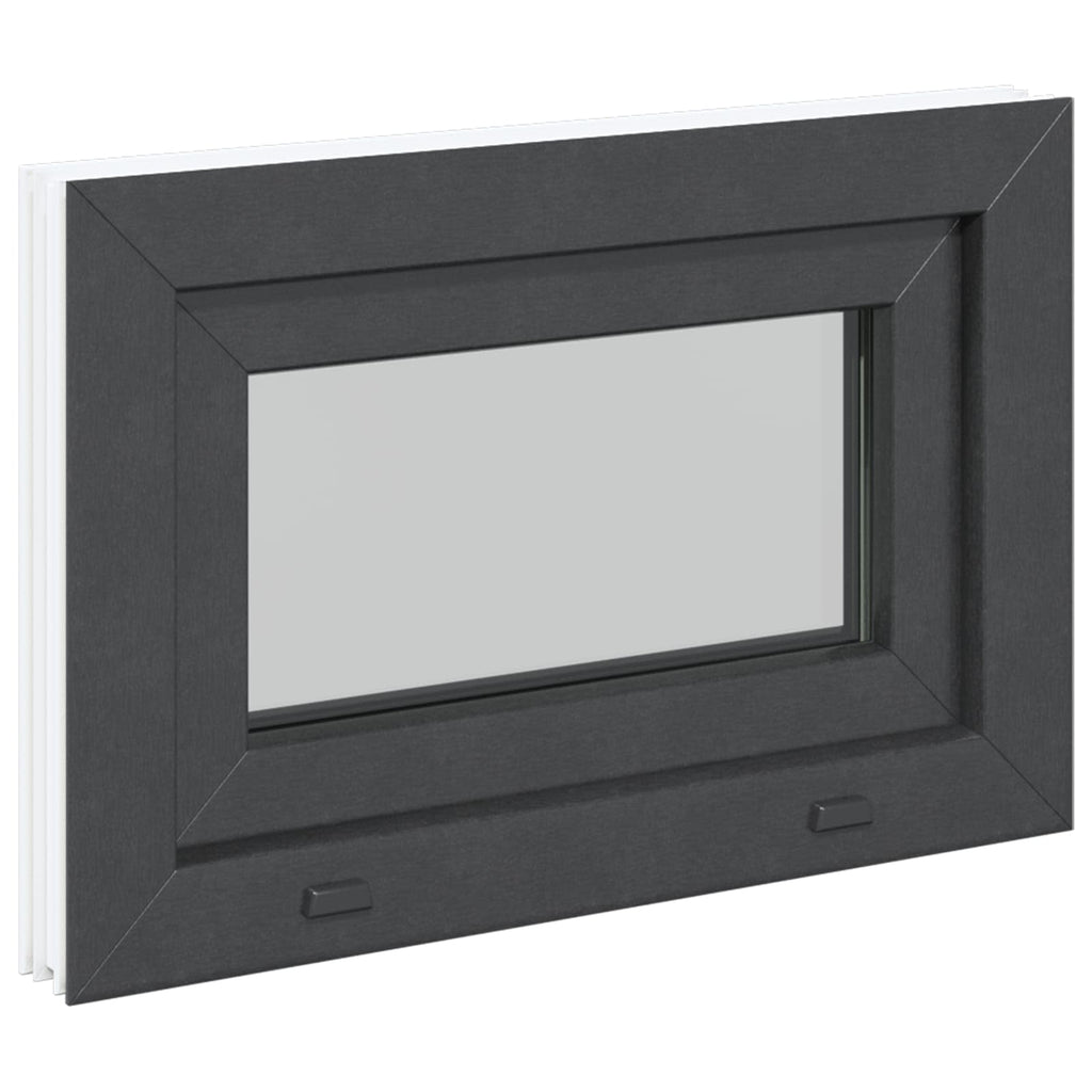 vidaXL Okno piwniczne RISOR 60 x 40 cm PVC i szkło antracytowy
