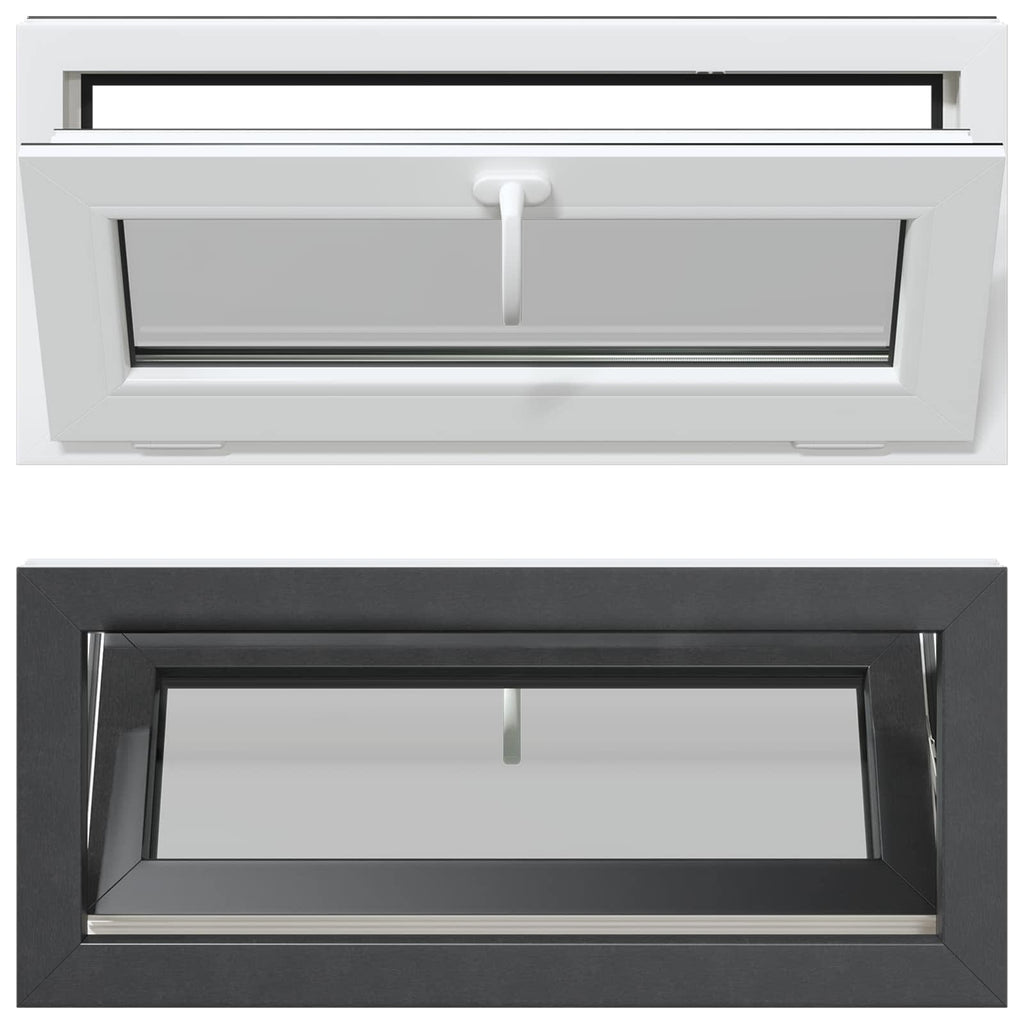 vidaXL Okno piwniczne RISOR 90 x 40 cm PVC i szkło antracytowy