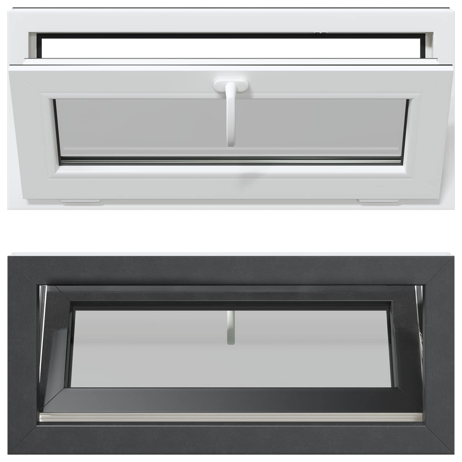 vidaXL Okno piwniczne RISOR 90 x 40 cm PVC i szkło antracytowy