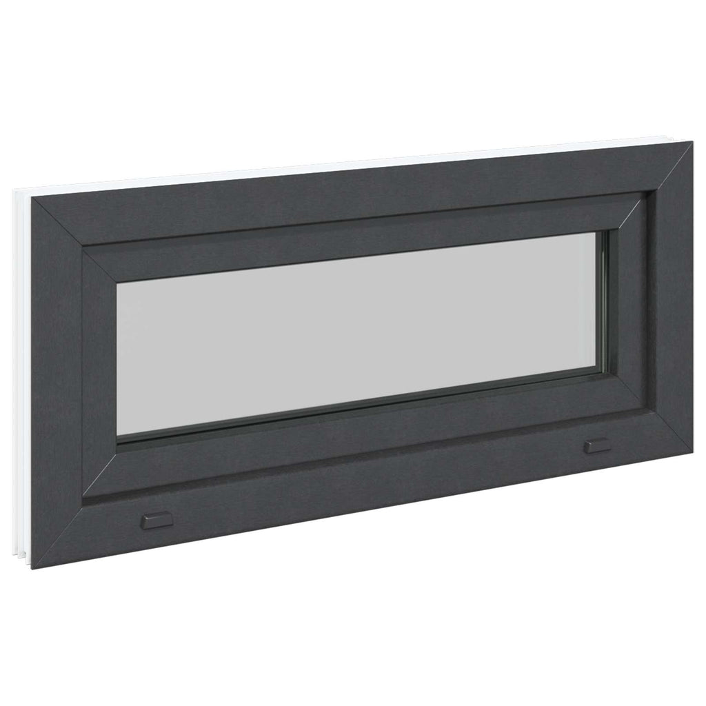 vidaXL Okno piwniczne RISOR 90 x 40 cm PVC i szkło antracytowy