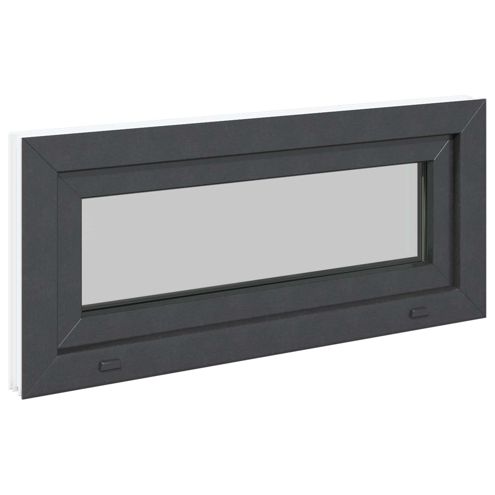 vidaXL Okno piwniczne RISOR 90 x 40 cm PVC i szkło antracytowy