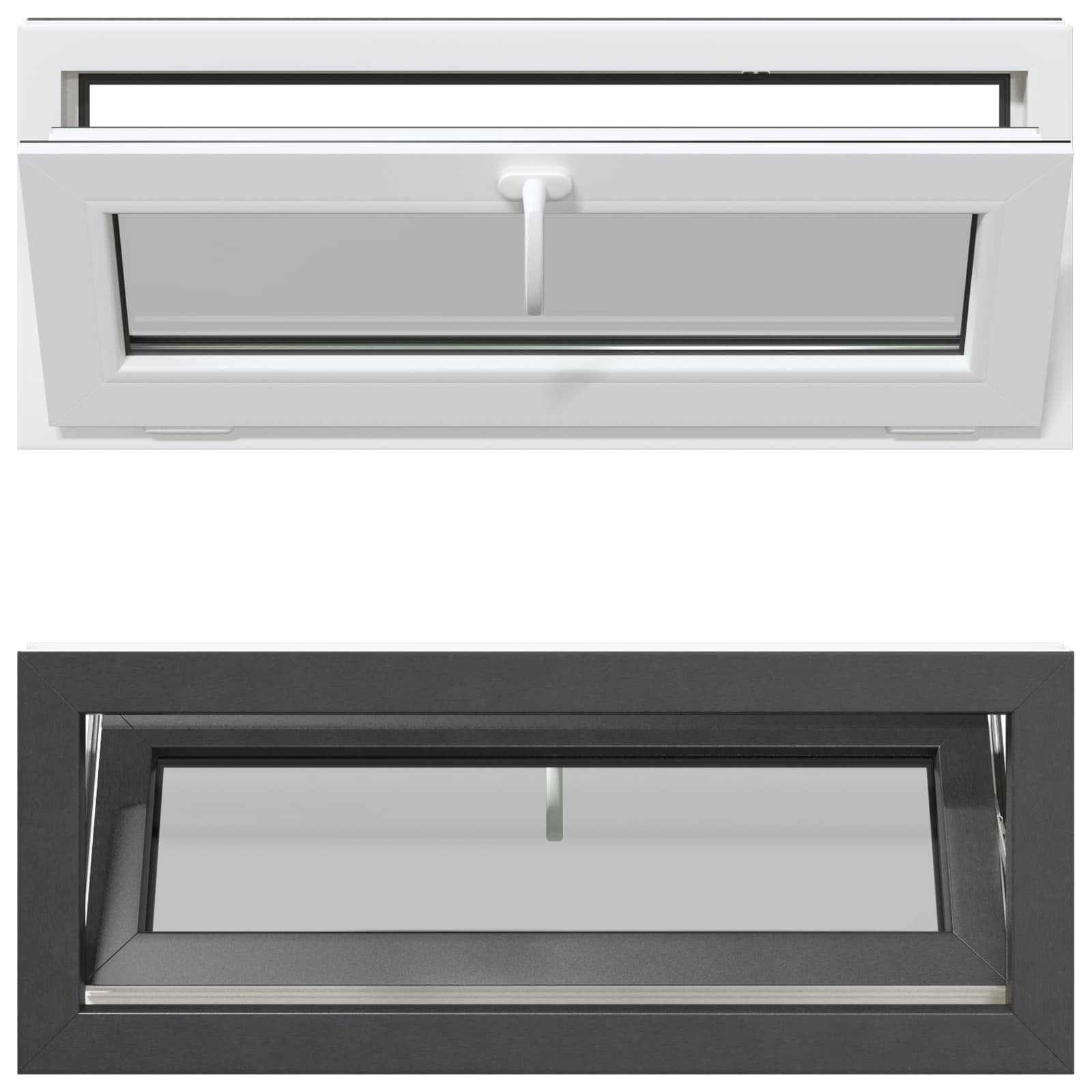 vidaXL Okno piwniczne RISOR 100 x 40 cm PVC i szkło antracytowy