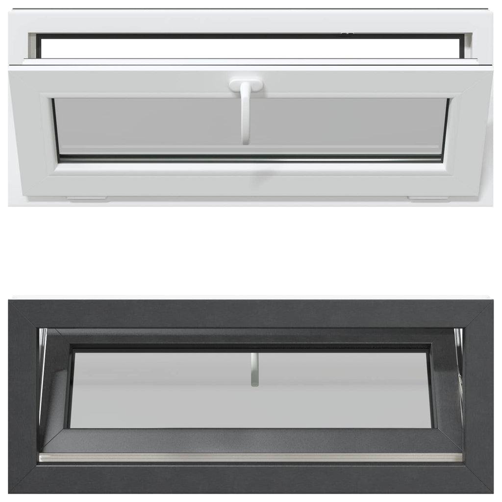 vidaXL Okno piwniczne RISOR 110 x 40 cm PVC i szkło antracytowy
