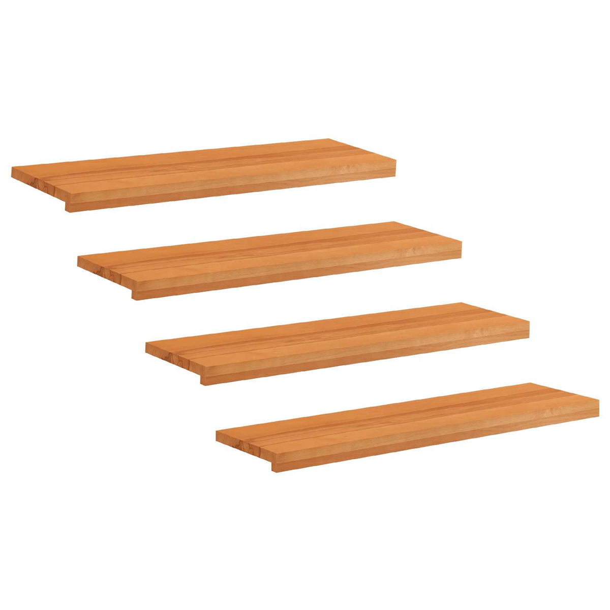 vidaXL Nakładki na schody 4 szt. 100 x 25 x 2 cm Jasny Brąz