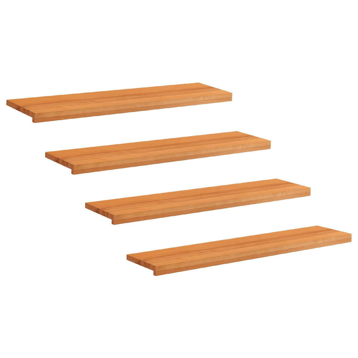vidaXL Nakładki na schody 4 szt. 110 x 30 x 2 cm Jasny Brąz