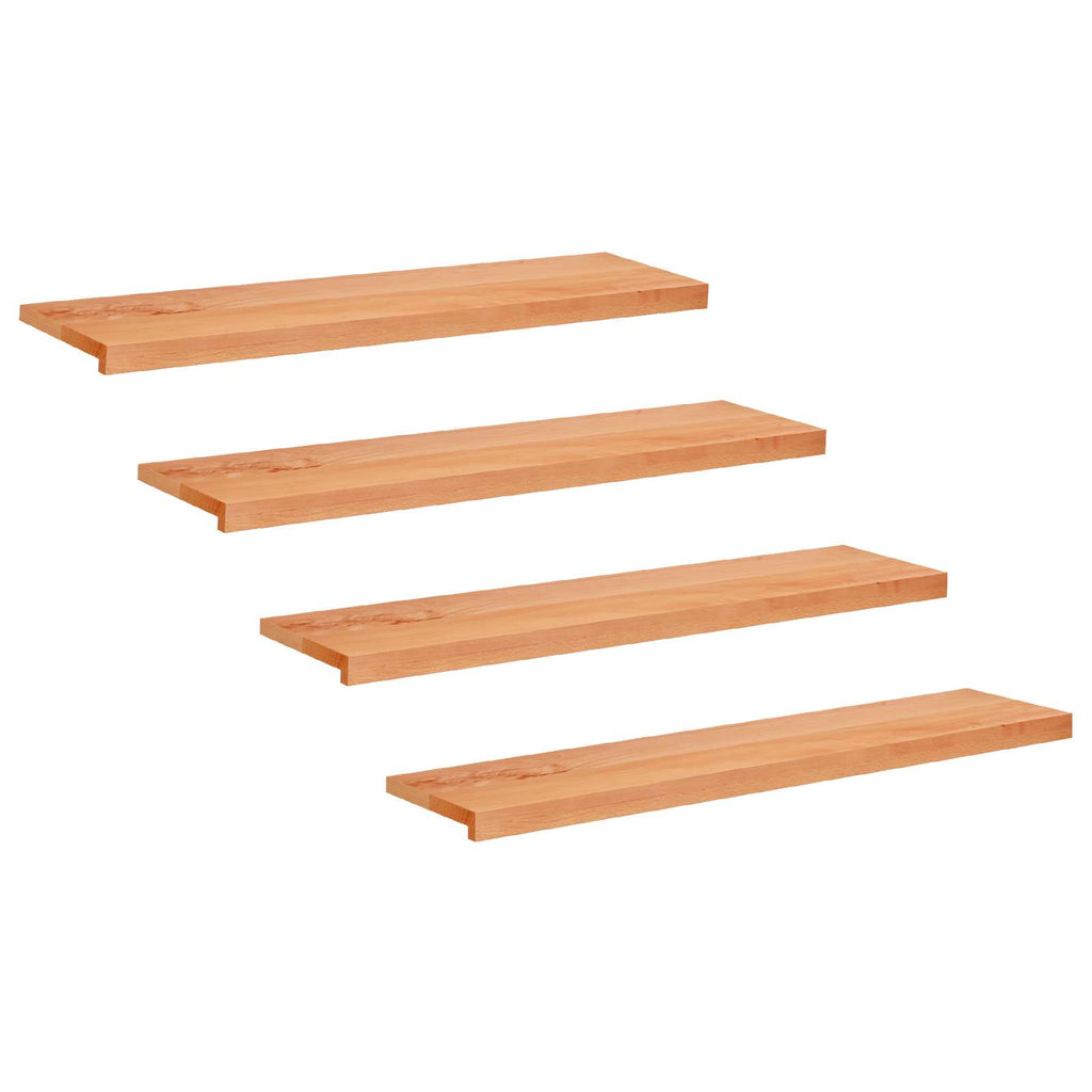 vidaXL Nakładki na schody 4 szt. 120 x 25 x 2 cm Lakier Drewno bukowe