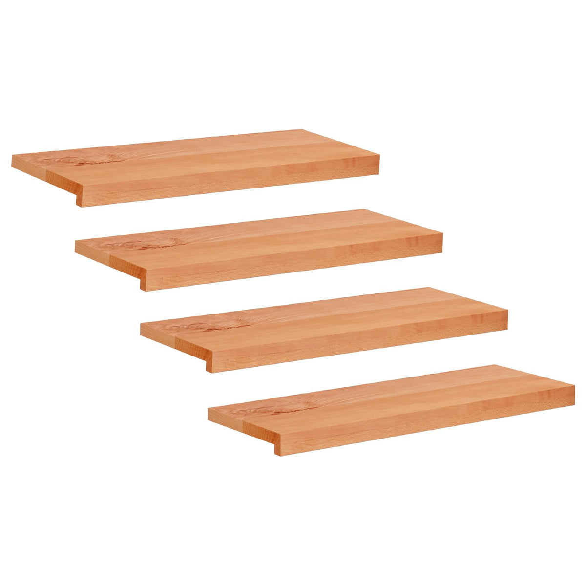 vidaXL Nakładki na schody 4 szt. 70 x 30 x 2 cm Lakier Drewno bukowe