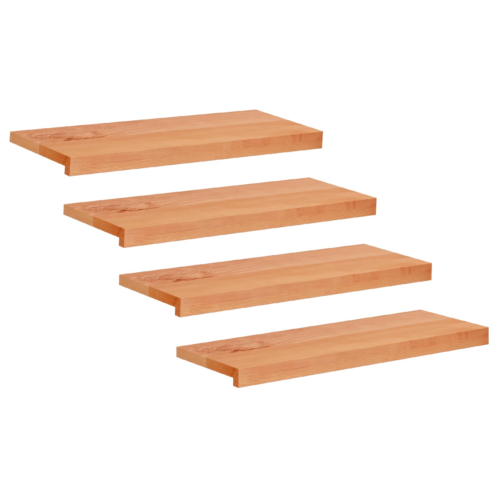 vidaXL Nakładki na schody 4 szt. 80 x 30 x 2 cm Lakier Drewno bukowe