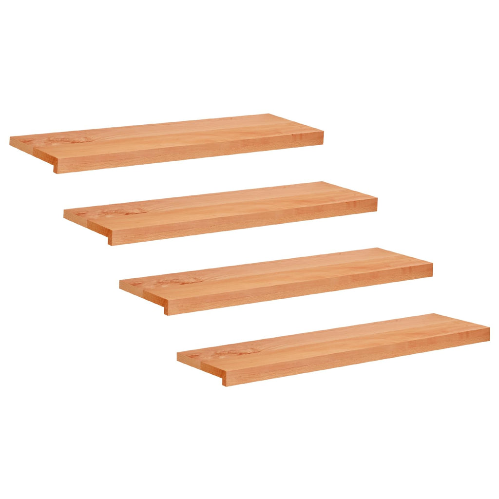 vidaXL Nakładki na schody 4 szt. 90 x 30 x 2 cm Lakier Drewno bukowe