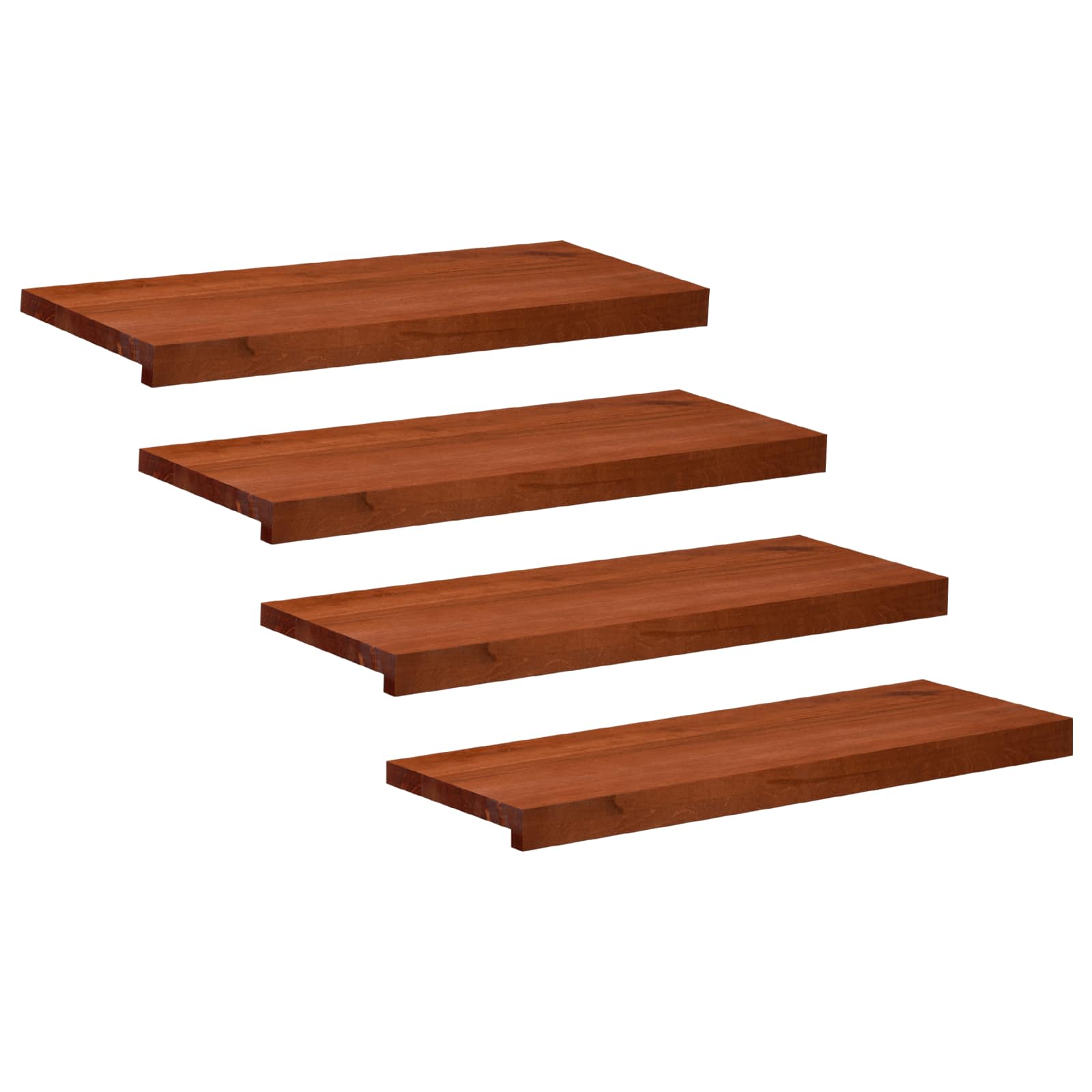 vidaXL Nakładki na schody 4 szt. 80 x 25 x 2 cm brązowy Drewno bukowe