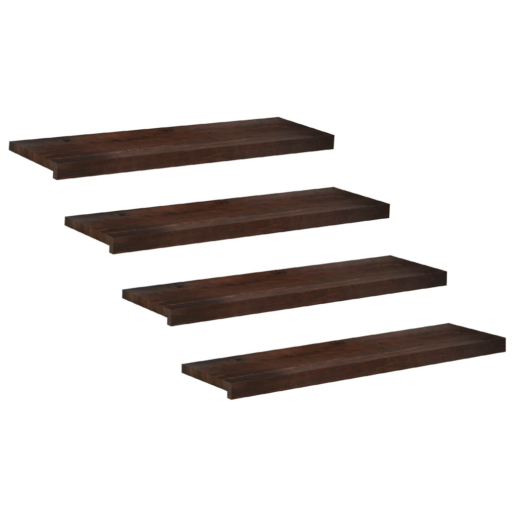 vidaXL Nakładki na schody 4 szt. 100 x 30 x 2 cm Ciemny brąz
