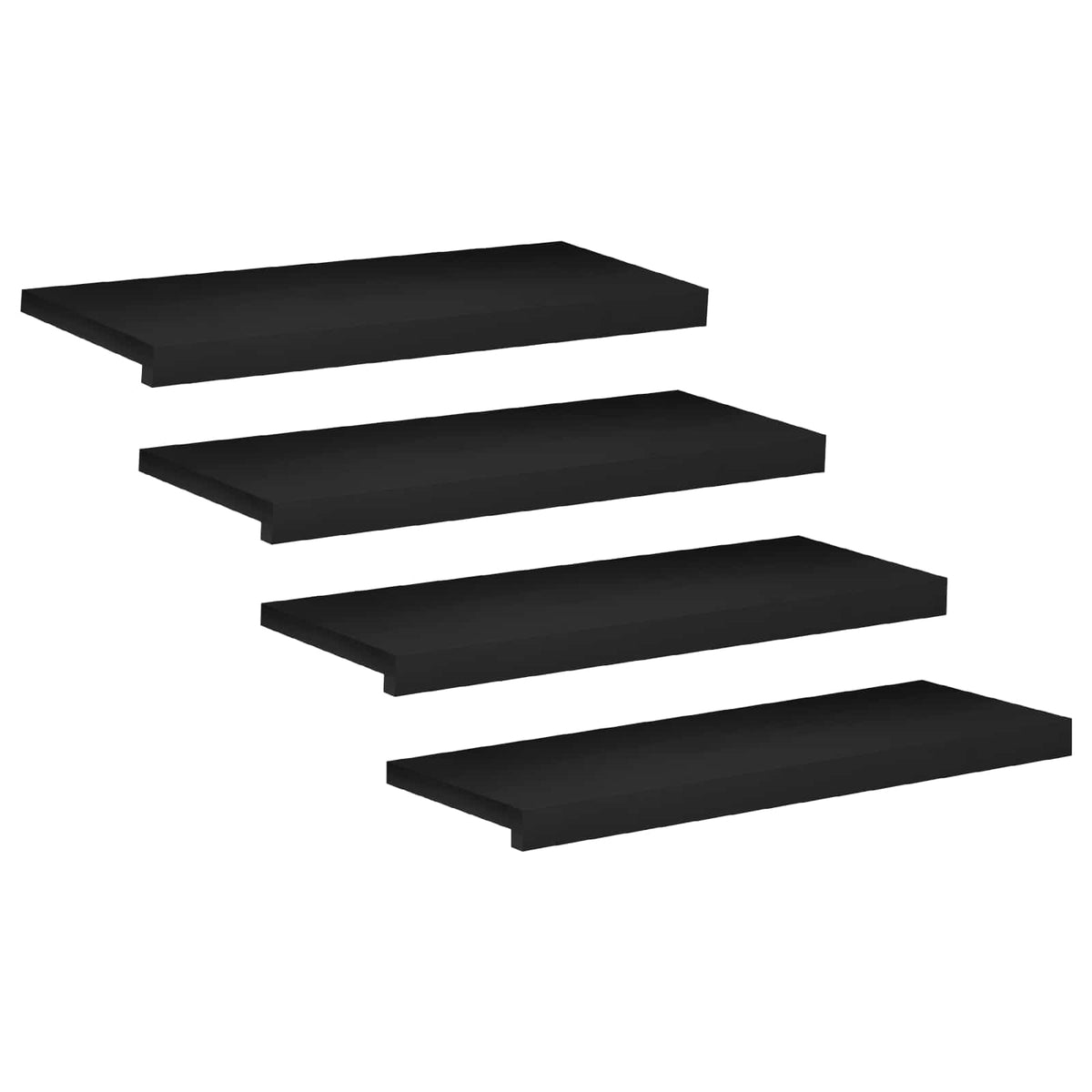 vidaXL Nakładki na schody 4 szt. 80 x 25 x 2 cm Czarny Drewno bukowe