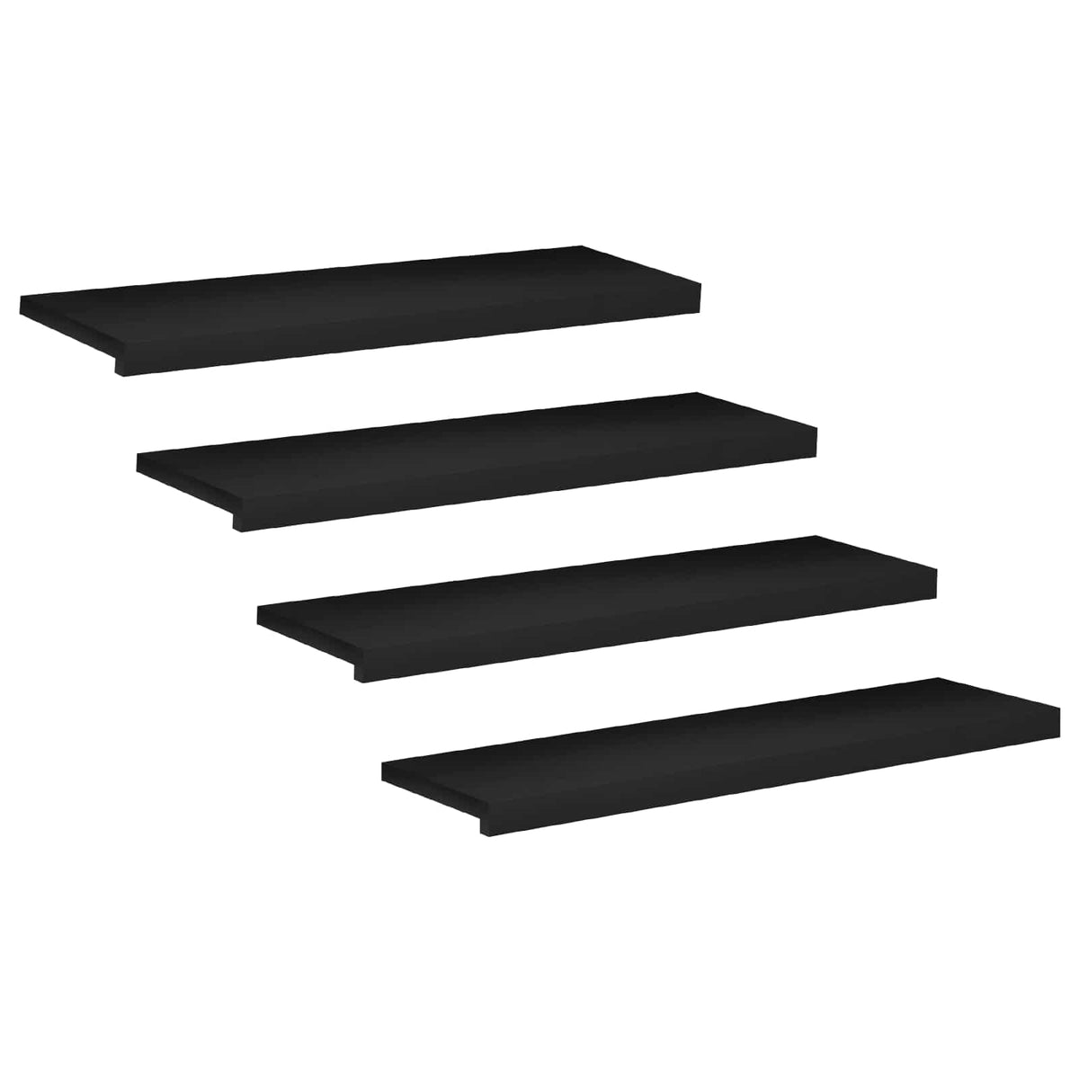 vidaXL Nakładki na schody 4 szt. 100 x 25 x 2 cm Czarny Drewno bukowe