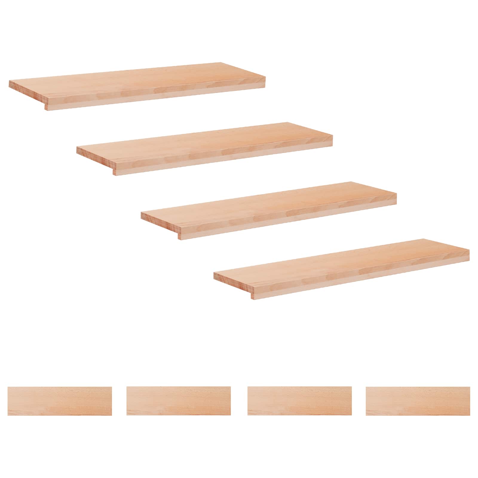 vidaXL Nakładki na schody 8 szt. 90 x 25 x 2 cm naturalny