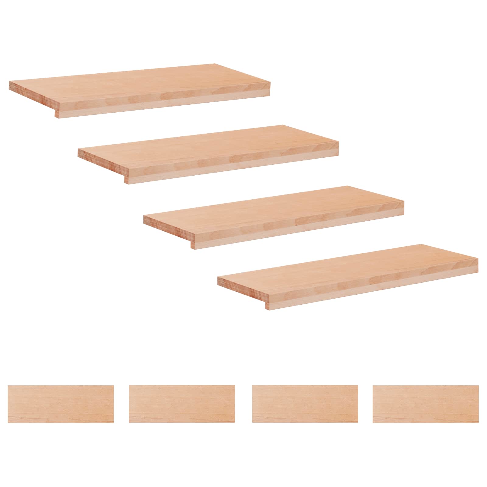 vidaXL Nakładki na schody 8 szt. 70 x 30 x 2 cm naturalny