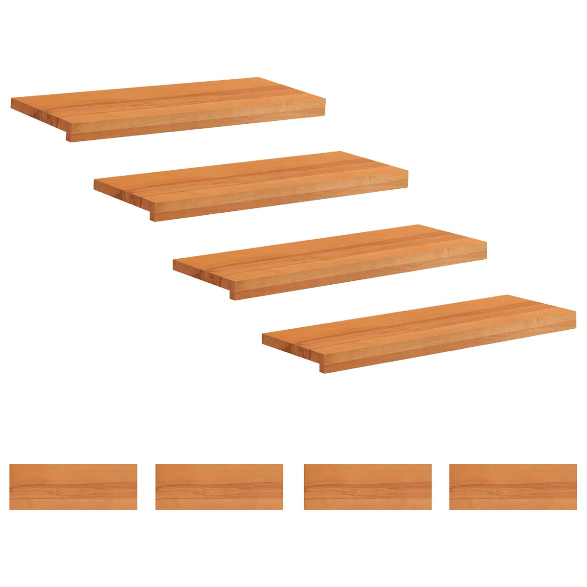 vidaXL Nakładki na schody 8 szt. 80 x 25 x 2 cm Jasny Brąz