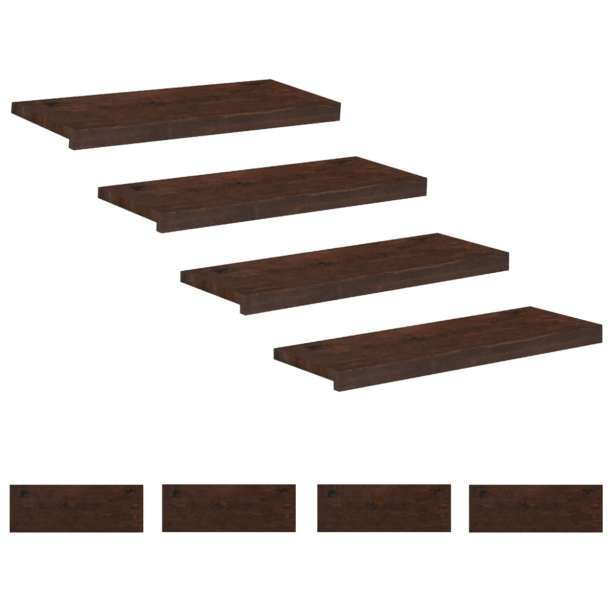 vidaXL Nakładki na schody 8 szt. 80 x 25 x 2 cm Ciemny brąz