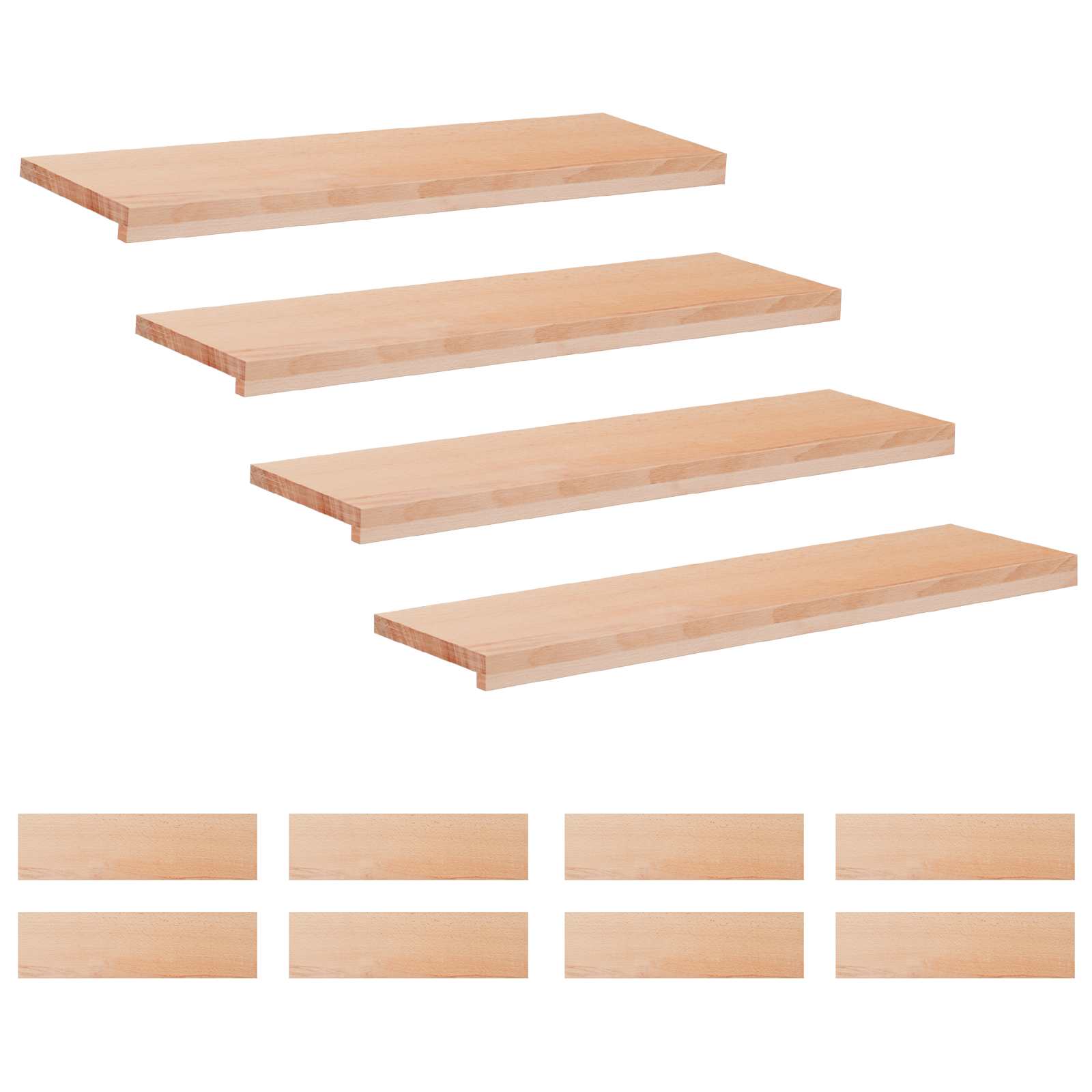 vidaXL Nakładki na schody 12 szt. 90 x 30 x 2 cm naturalny