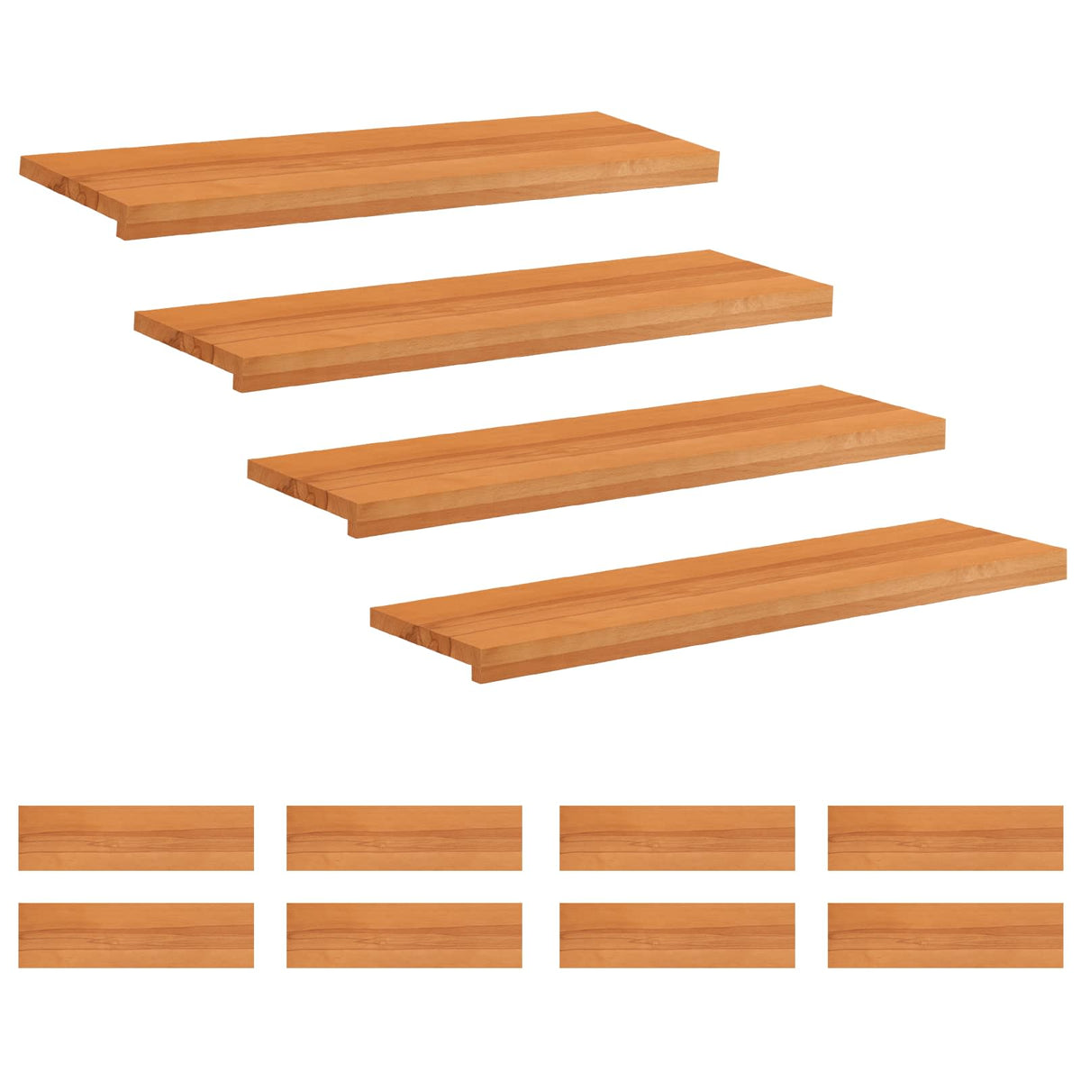 vidaXL Nakładki na schody 12 szt. 90 x 25 x 2 cm Jasny Brąz