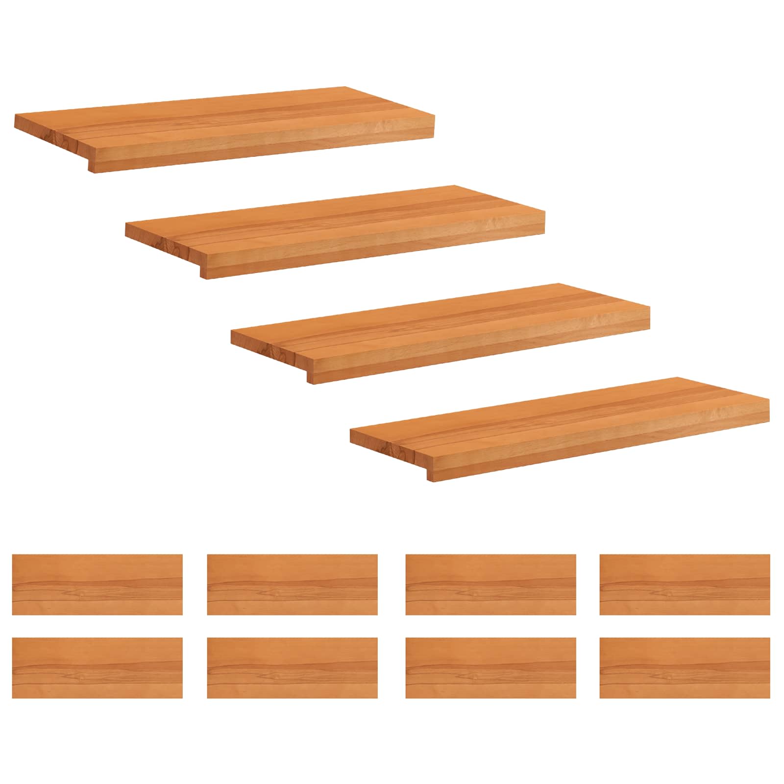 vidaXL Nakładki na schody 12 szt. 70 x 30 x 2 cm Jasny Brąz