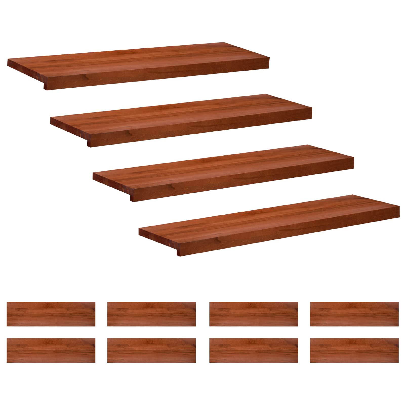 vidaXL Nakładki na schody 12 szt. 90 x 25 x 2 cm brązowy Drewno bukowe
