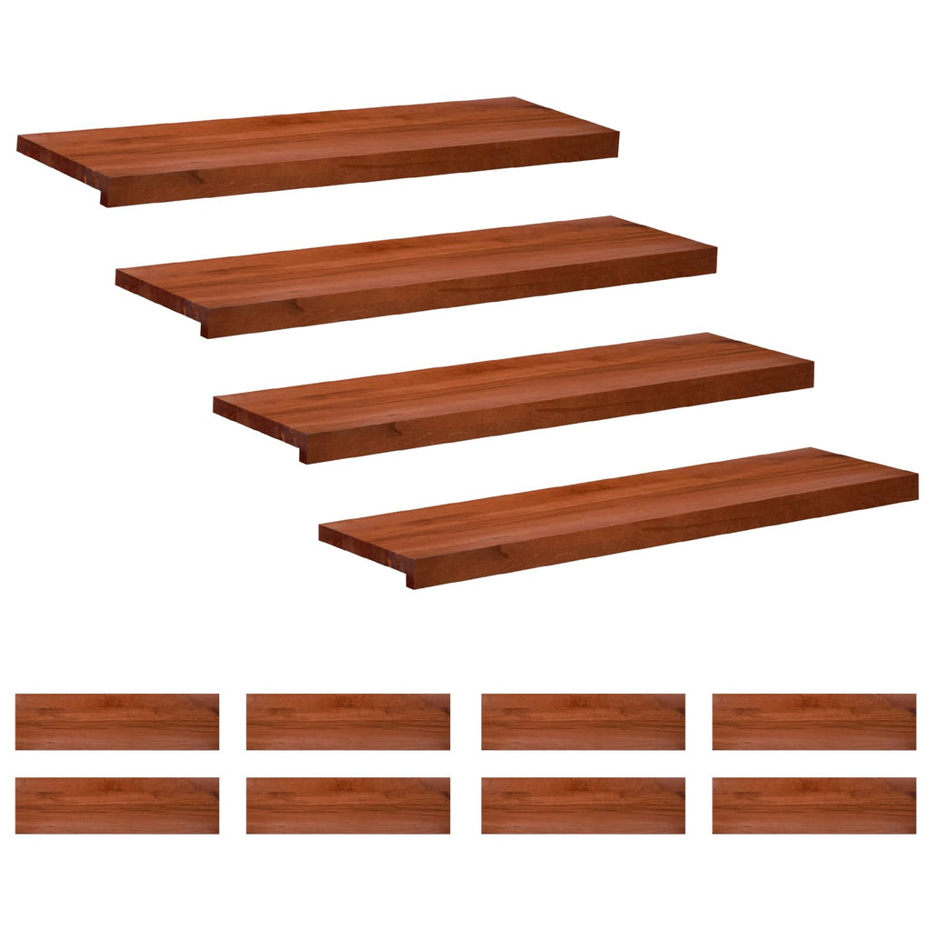 vidaXL Nakładki na schody 12 szt. 100 x 30 x 2 cm brązowy